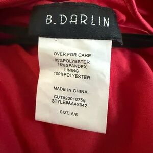 B Darlin Vibrant Red Dress